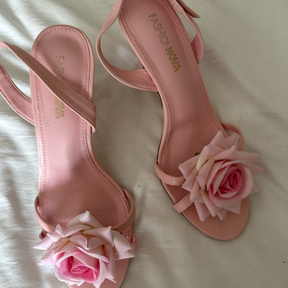 Pink Flower Heels